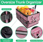 Car Trunk Organizer, Cargo Organizer SUV Trunk Storage Non Slip Bottom Waterproof Collapsible Durable Multi Compartments-(Stan