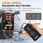 P9 Pro Cordless Portable Air Compressor, 48s Fast Inflation, Dual Power Supply, 150 PSI Digital Tire Pump with Inflator Deflator Function, Includes Storage Case for Car Truck Bike Ball