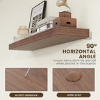 48 Inch Walnut Floating Shelf | 12 Inch Deep Floating Shelves Set of 1 | 48" D x 12" D Rustic Wood Shelves for Wall | Deep Wa