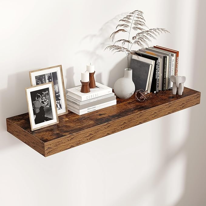 Floating Shelves for Wall, 36 Inch Wide x 12 Inch Deep Floating Shelves, Long Wood Floating Wall Shelf Shelves for Living Roo