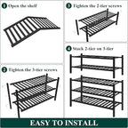 Smiry Bamboo Shoe Rack for Closet, 5 Tier Wooden Stackable Shoe Organizer, Free Standing Shoes Storage Shelf for Entryway, Fr