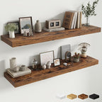48 Inch Floating Shelves for Wall - 12 Inch Deep Fireplace Mantel Shelf - Wood Floating Shelf for Wall - Large Storage Shelve