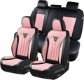 FLORICH Leather Seat Covers, Car Seat Covers Full Set, Car Seat Protectors 5 Seats, Pink Driver Seat Covers Fit for Most Cars