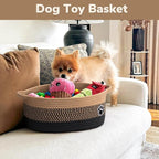 Dog Toy Basket, Woven Storage Baskets for Dog Cat Organizer, Baby Boy Shower Gifts Basket for Bathroom, Nursery Toy Baskets S