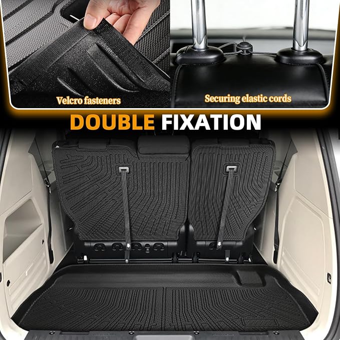 Floor Mats for Chrysler Town & Country 2008-2010 2011 2012 2013-2016(ONLY Stow'n Go) & for Dodge Grand Caravan 2008-2015 2016-2018 2019-2021,TPE Custom Floor Liners & Seatback Mat & Cargo Liner