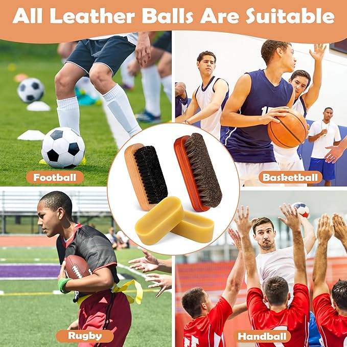 Luxiv 6Pcs Football Prep Kit, 6 in 1 Football Wax for Improved Tack Leather Football Conditioning Set for Enhanced Grip with 