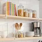 Nexu 6-Pack Metal Mesh Shelf Dividers for Closet Organization, Ultra-Stable Under-Shelf Hook Design, Matte Non-Slip Heavy Dut