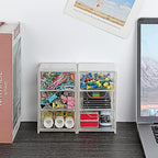 BTSKY 2 Pack Small Acrylic Storage Organizer with Drawers, 3-Layer Clear Desktop Organizer for Office Supplies Mini Storage B