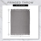 DII Modern Farmhouse Plaid Collection Cotton Fringe Throw Blanket, 50x60, White/Antique Green