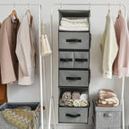 GRANNY SAYS Hanging Closet Organizer 6 Shelves, Closet Organizers and Storage with 5 Drawers, 6 Side Pockets Closet Hanging O