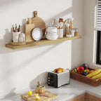 48 Inch Floating Shelves, 8 Inch Deep Floating Shelves for Wall, Hanging Shelf with Invisible Brackets, Deep Shelves for Bath
