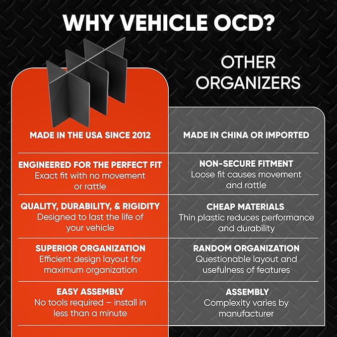 Vehicle OCD - Center Console Organizer for Toyota Camry (2012-2017) - Made in USA - SLX106