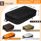 5 Pack Compression Packing Cubes for Travel Space Saving Cubes Luggage Organizer for Suitcase(Apricot,Mixed)