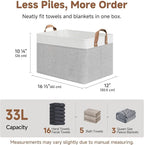 StorageWorks Storage Bins, Fabric Storage Bins for Shelves, Large Storage Baskets with Metal Frame, Closet Baskets and Bins w
