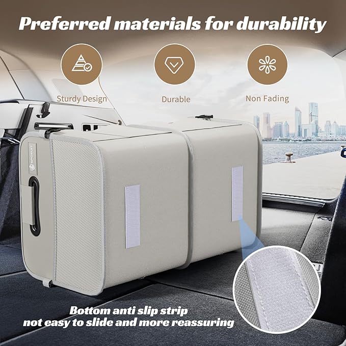 Sposuit Trunk Organizer for Car - 70L Collapsible Trunk Storage with 11 Pockets & Reinforced Handles, SUV Trunk Organizers for