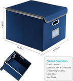 Hleelomi Collapsible File Box with Lid & Plastic Slide - Hanging Document Organizer for Office/Home, 14.96x12.6x10.83 Inch,De