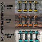2 Pack Drill Holder, Power Tool Organizer Wall Mount, 80lb Heavy Duty Bearing Capacity Garage Storage, 4 Cordless Metal Shelf