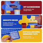 PTSGCAI 3-Pack Plastic Pegboard Panels Durable Modular Organizer Boards with 12pcs Combination Kit for Wall Storage, Garage, 