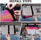 Car Tissue Holder Car Visor Organizer Tissue Box Holder for Car Sun Visor Organizer with Car Vehicle Accessories Essentials Interior for Women Men Multicolored Gradient Leopard Print