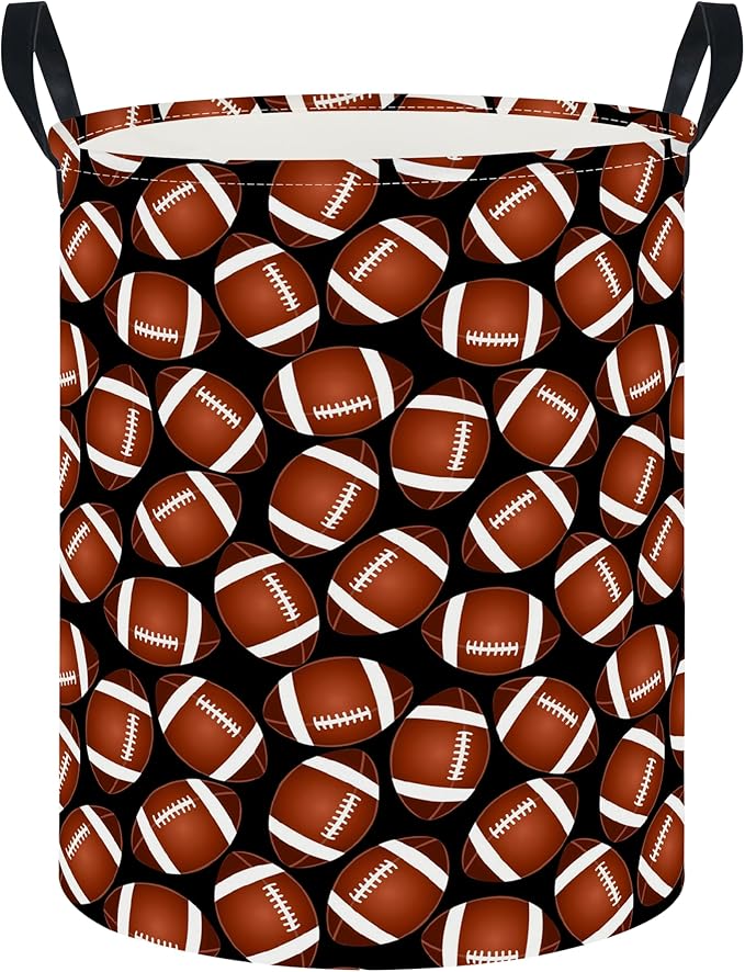 CLOCOR Large Laundry Basket,Waterproof Nursery Hamper,Collapsible Fabric Storage Container,Room Decor,Gift Basket（Big Rugby
