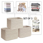 COMFY-HOMI 3Pack Small Woven Cotton Rope Basket for Organizing, Gift Baskets for Handles, Empty Gift Baskets, Medium Rope Bas