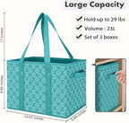 WISELIFE Reusable Grocery Bags [3 Pack],Large Grocery Tote Bag Water Resistant Shopping Bags Foldable Grocery Bag for Clothes,Shoes and Picnic,Green