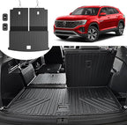 Cargo Mat for Volkswagen Atlas 2018-2025 2026 (Not for Cross Sport)-All Weather TPE Cargo Liner with Backrest Mat for VW Atlas SE SEL Peak Edition Accessories