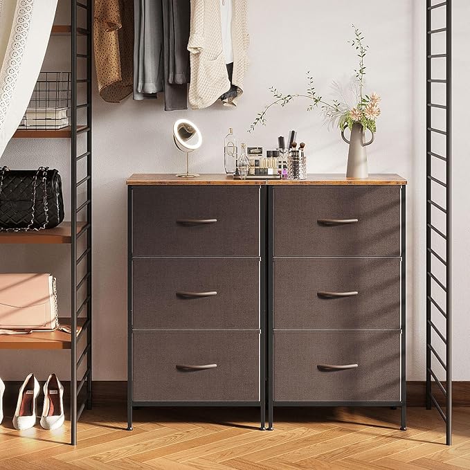 AODK Dresser for Bedroom Nightstand Small Dressers Chest of Drawers End Table for Living Room, Closet Dresser with 3 Storage 