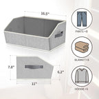 Homsorout Trapezoid Closet Shelf Organizer - Large Baskets for Organizing, Storage Baskets for Shelves, Cubbies Storage Bins 