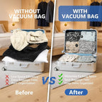 NESCCI Travel Vacuum Bags for Clothing with Rechargeable Wireless air Pump，36 Pack Compression Packing Bags for Luggage Suitc