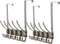 Dseap Over The Door Hook Hanger - Fits 1 3/8" to 1 3/4" Standard Doors | 5 Tri Hooks Heavy Duty Towel/Coat Rack | Door Organi
