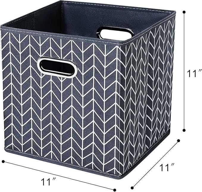 11 Inch Cube Storage Bins , Fabric Cube Organizer Bins with Handle, Foldable Cube Bins for Cloth or Accessary Storage, 11x11x