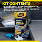 Meguiar's Heavy Duty Headlight Kit,This Headlight Restoration Kit Includes Headlight Cleaner, Ceramic Protection, Drill Backi