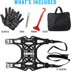 VaygWay Car Snow Tire Anti-Slip Chains - All Season Black Upgraded - Emergency Vehicle Tire Chains for Cars, SUVs, & Trucks (