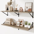 Deep Floating Shelves for Wall,36" Wx10 D Wood Wall Shelves with Metal Brackets,Hanging Storage Floating Shelf for Living Roo