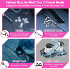 Roadside Emergency Car kit for Vehicles, with 4 in 1 Inflatable Car Vacuum Cleaner, Pink Jumper Cables, First Aid Kit, Tow Ro