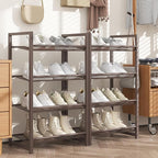Tall Narrow Shoe Rack, 8 Tier Stackable Shoe Stand for 16-20 Pairs, Heavy Duty Shoe Organizer for Small Space Closet Bedroom,