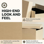 Bigso John File Box - File Storage Box and File Organizer for Important Paperwork - Durable Hanging File Box with Lid and Lea