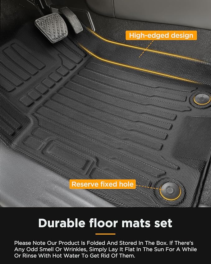 for Nissan Armada/Infiniti QX80 2019-2024 (7 Seats) Floor Mats Carpet Liner All Weather Protector TPE Anti-Slip Tech Mats for Nissan Armada/Infiniti QX80 2019 2020 2021 2022 2023 2024 Accessories