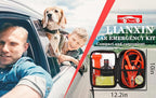 Car Roadside Emergency Kit, with Jumper Cables Automotive Kit,Car Safety Roadside Assistance Kit Headlamp,Tow Straps, Safety 