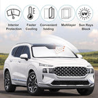 Front Windshield Sun Shade Foldable Car Front Window Sun Shade Windshield Shade Custom Fit for 2019-2023 Hyundai Santa Fe SE SEL SEL Plus Block UV Rays Heat Keep Cooler