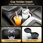 for Toyota RAV4(2019-2025) & RAV4 Prime(2021-2025) Center Console Organizer [Double Layers & Carbon Fiber] Gear Shift Tray Silicone Cup Holder for Toyota RAV4 Prime & RAV4 Accessories Black
