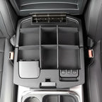 Vehicle OCD - Upper Center Console Organizer for Dodge RAM 1500 (2009-18) and RAM 2500/3500 (2010-18) (Leather Wrapped Console armrest - Full Console w/Bucket Seats ONLY) - Made in USA - SLX135