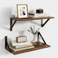 Axeman Floating Shelves for Wall, 16''W x 8''D Wood Floating Shelves Set of 2, 8 Inch Deep Rustic Wall Shelves for Bookshelf 