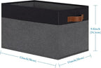 Large Fabric Storage Bins, Foldable Fabric Storage Baskets for Shelves, Sturdy Storage Boxes with PU Handles for Organizing C