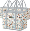 BALEINE 3Pk Reusable Grocery Bags, Foldable Shopping Bags for Groceries with Reinforced Bottom & Handles (Mosaic)
