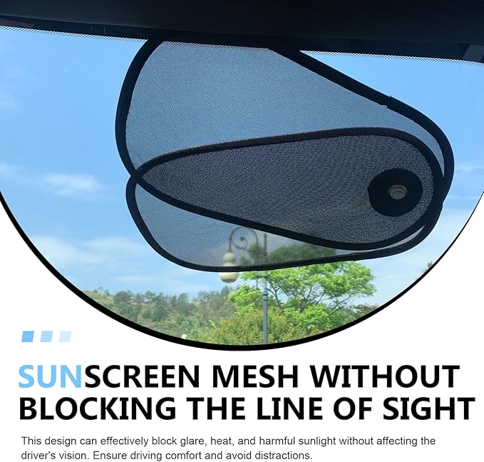 2 PCS Car Window Shades for Baby, Adjustable Side Window Sun Shade, 15.75" × 8.27" Mesh Sun Shade Blocker, Fit for Driver/Passenger/Rear/Back/Windows (Black)