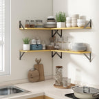 Axeman 24 Inch Floating Shelves | 8 Inch Deep Oak Wall Shelves Set of 2 | 24W x 8D Rustic Wood Shelves for Bookshelf Living R