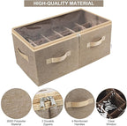 Moteph Shoe Organizer for Closet - Shoe Storage Organizer for Closet Organization with Clear Cover & Adjustable Dividers, Sho