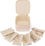 Vlando Travel Jewelry Case,Jewelry Organizer with 6 zipper velvet Jewelry bags for Women Girl,Wedding Birthday Gift Ideas for